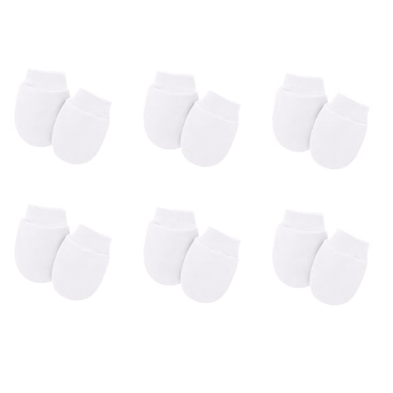 Baby Scratch Gloves, 6PC Solid Color Newborn Protective Gloves for 0-12 Months, Soft Mittens to Prevent Scratching