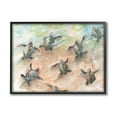 thumbnail image 1 of Baby Sea Turtles Swimming Shore Animals & Insects Painting Black Framed Art Print Wall Art, 1 of 7