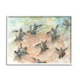 thumbnail image 1 of Baby Sea Turtles Swimming Shore Animals & Insects Painting White Framed Art Print Wall Art, 1 of 7