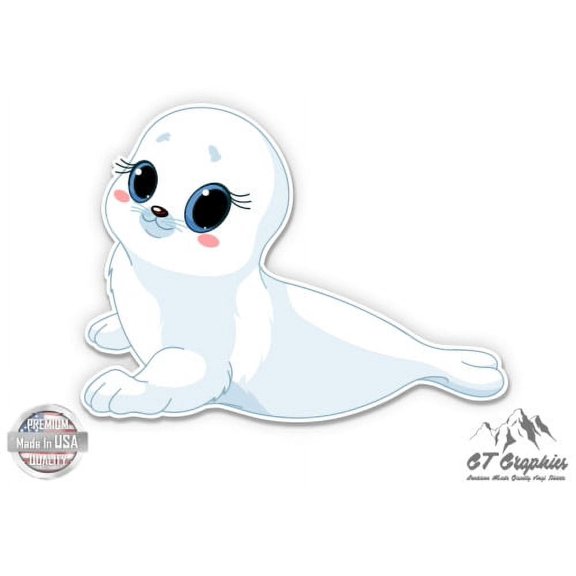 Baby Seal Adorable - 5" Vinyl Sticker - For Car Laptop I-Pad - Waterproof Decal