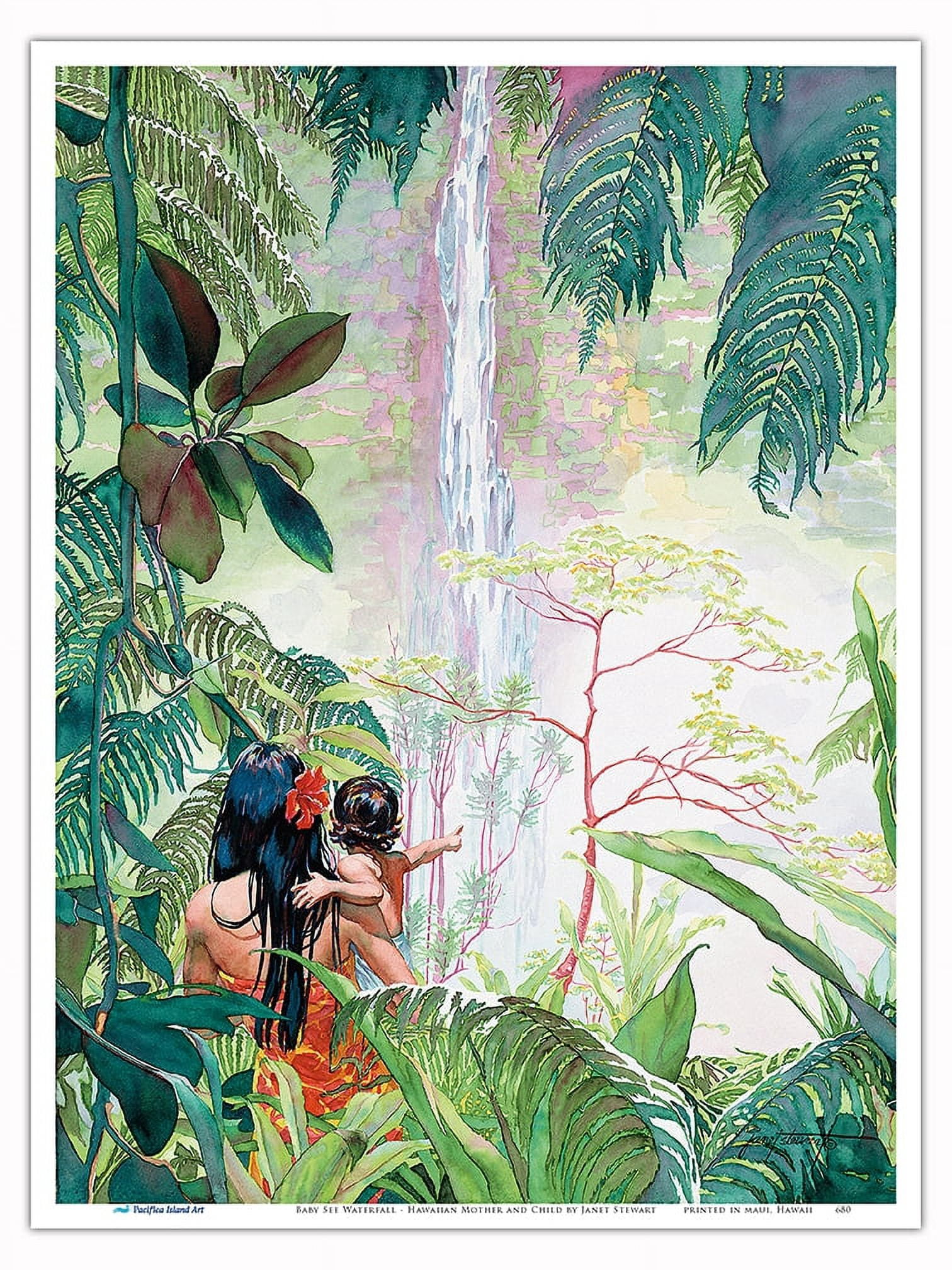 Baby See Waterfall (Nānā Ka Pēpē I Ka Wailele) - Hawaiian Mother