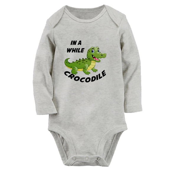 Baby See You Later Alligator, In A While Crocodile Funny Rompers Newborn Baby Bodysuits Infant Jumpsuits Kids Cotton Graphic One-Piece Outfits