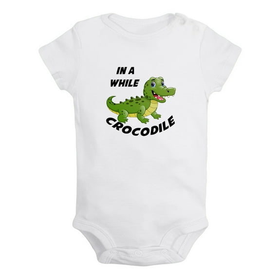 Baby See You Later Alligator, In A While Crocodile Funny Rompers Newborn Baby Bodysuits Infant Jumpsuits Kids Cotton Graphic One-Piece Outfits
