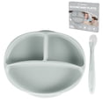 thumbnail image 1 of Baby Self-Feeding Silicone Suction Plate – Grip Dish, Food-Grade Suction Plate for Weaning Babies, BPA-Free, Microwave, Dishwasher & Oven Safe (Gray), 1 of 5