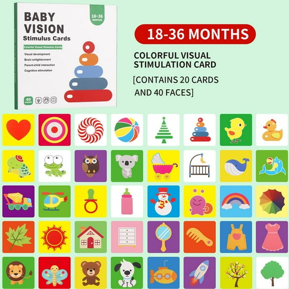 Baby Sensory Cards for Cognitive Development - High-Definition, Bilingual Design with Durable Material