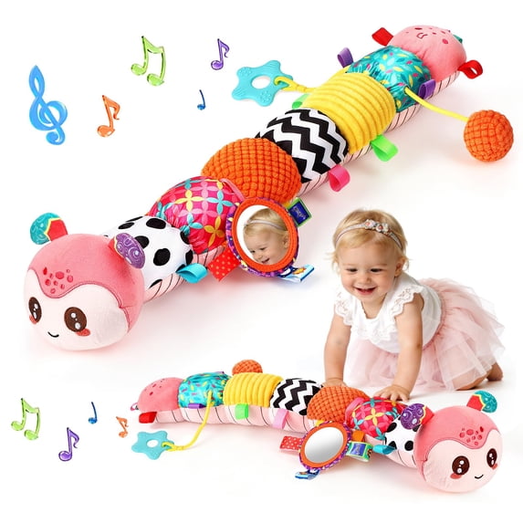 Baby Sensory Musical Caterpillar Stuffed Toy, Infant Plush Toy for 0‑6 Months