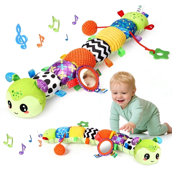 Baby Sensory Musical Caterpillar Stuffed Toy, Infant Plush Toy for 0‑6 Months