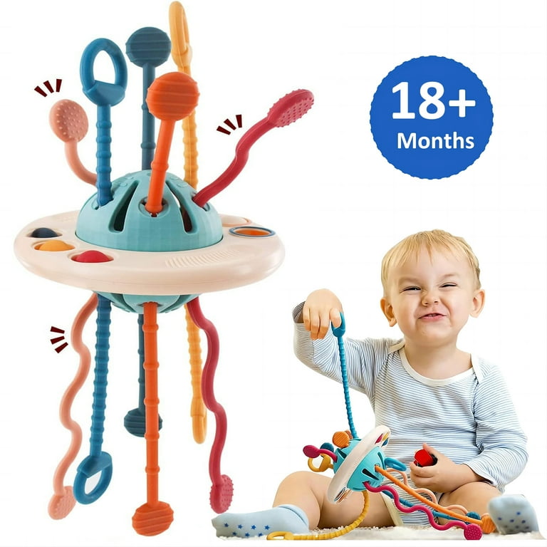 Baby Sensory Toys, Crislove Food Grade Silicone Pull String