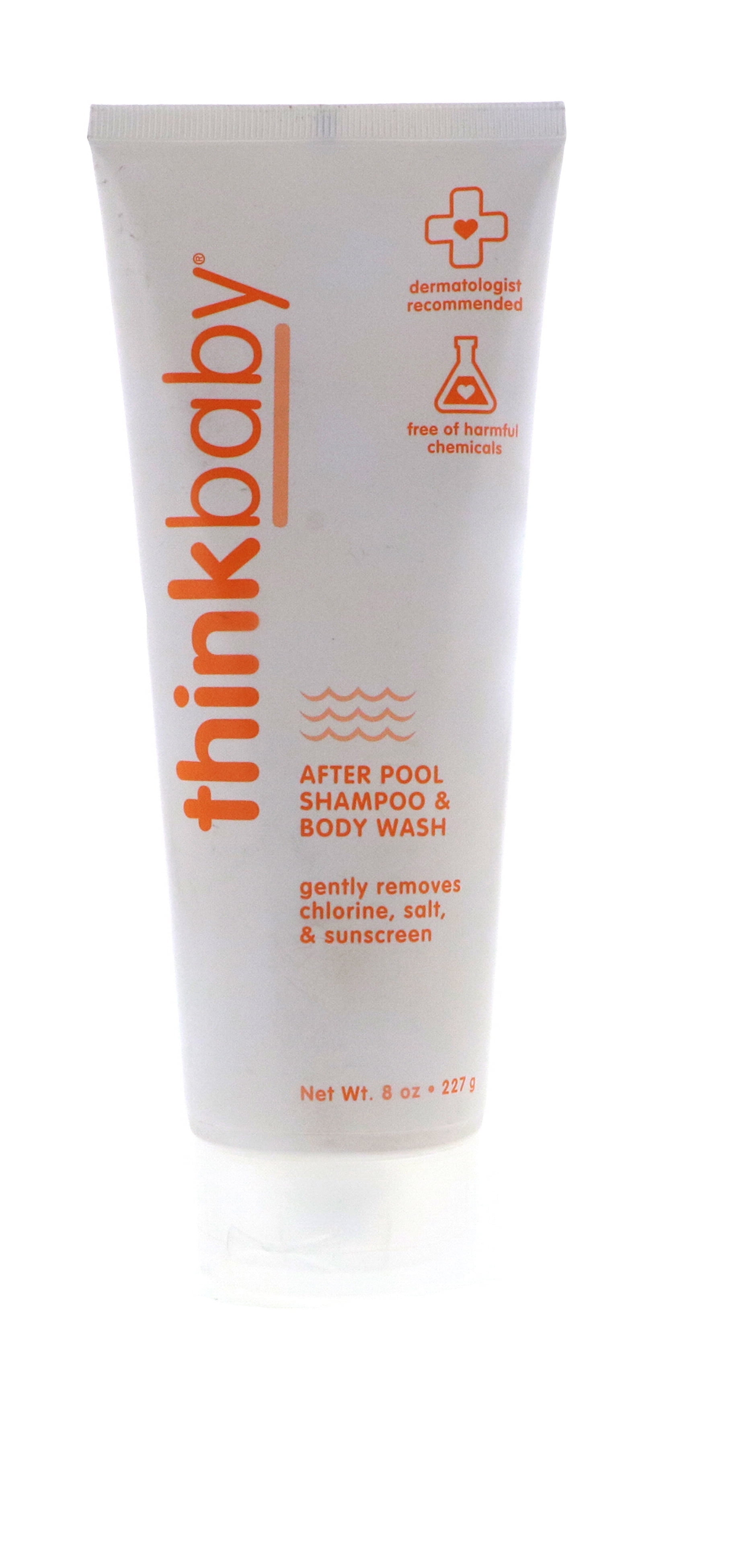 Thinkbaby Chlorine Remover Shampoo & Body Wash  Safe, Gentle After Swim Baby Bath Soap  Natural No Tears Foaming Cleanser for Kids Hair & Body - 8oz