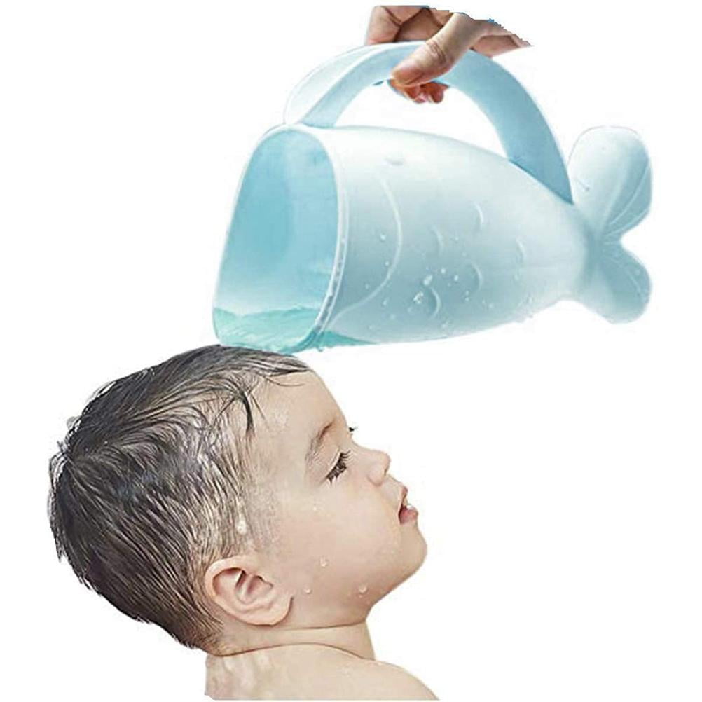 Baby Shampoo Rinse Cup Whale Shape Bath Rinser Pail for Kids Washing
