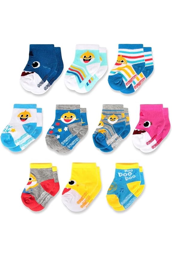 Baby Shark  10 Pack Sock Set, Age: 6-12M