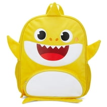 Baby Shark 12" Backpack for Girls & Boys, Plush with 3D Fins & Appliques, Adjustable Straps & Padded Back, Lightweight Travel Bag for Kids