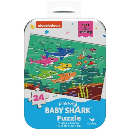 Baby Shark 24-Piece Puzzle in Collectible Tin, for Families and Kids Ages 4 and up