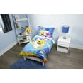 Baby Shark 4Piece Bedding Set for Toddler Bed, Blue, Yellow, Multicolor, Polyester