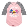 thumbnail image 1 of Baby Shark - Always Hungry - Toddler And Youth Girls Raglan Graphic T-Shirt, 1 of 6