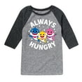 thumbnail image 1 of Baby Shark - Always Hungry - Toddler And Youth Raglan Graphic T-Shirt, 1 of 6