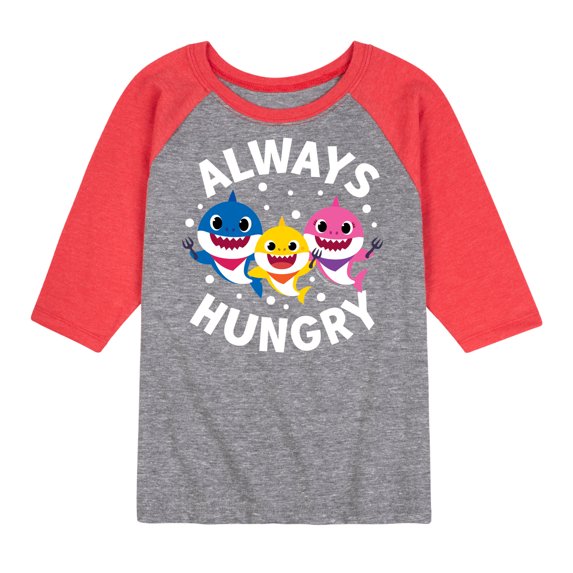 Baby Shark - Always Hungry - Toddler And Youth Raglan Graphic T-Shirt