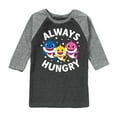 thumbnail image 1 of Baby Shark - Always Hungry - Toddler And Youth Raglan Graphic T-Shirt, 1 of 5