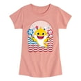 thumbnail image 1 of Baby Shark - American Flag - Girl's Fitted Short Sleeve Tee, 1 of 6