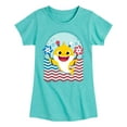 thumbnail image 1 of Baby Shark - American Flag - Girl's Fitted Short Sleeve Tee, 1 of 6