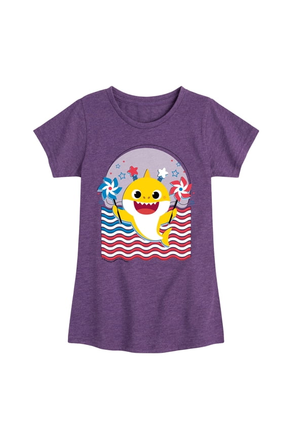 - American Flag - Girl's Fitted Short Sleeve Tee