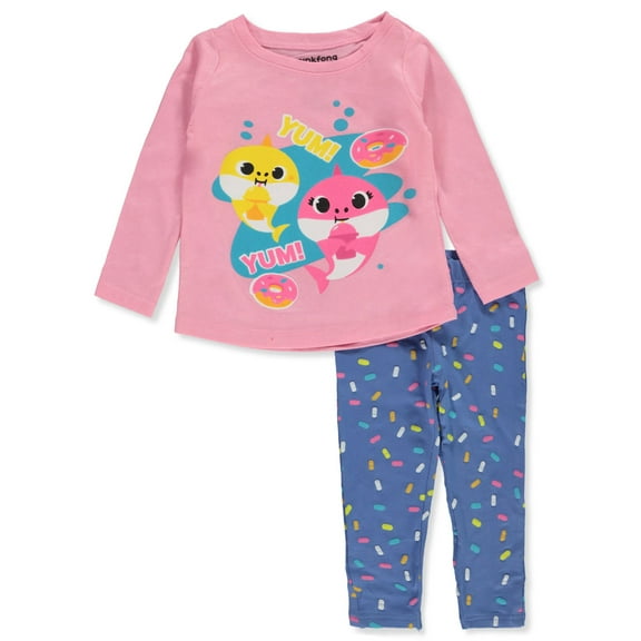 Baby Shark Baby Girls' 2-Piece Leggings Set Outfit - multi, 12 months (Infant)