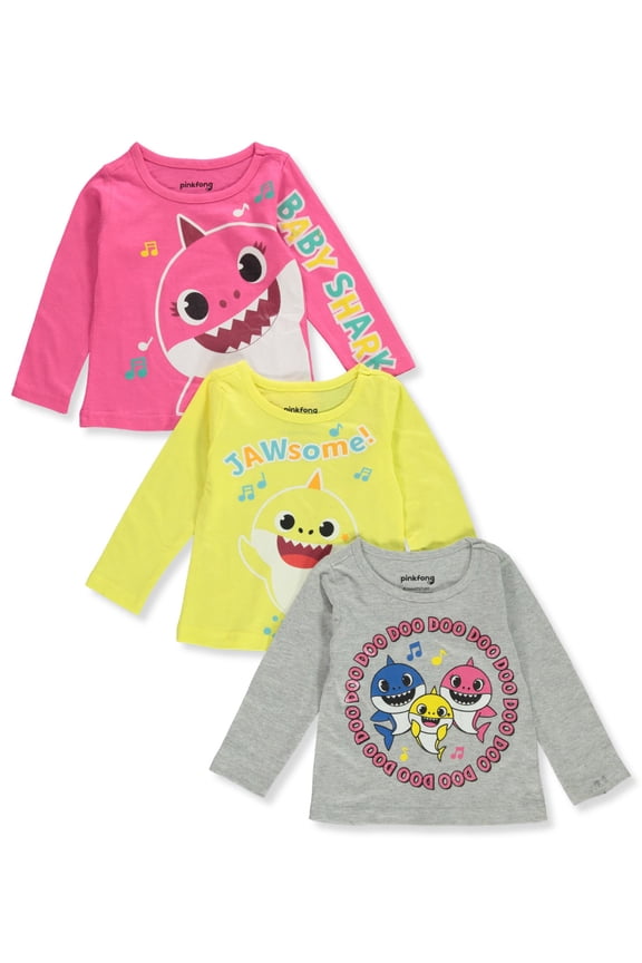 Baby Girls' 3-Pack Long-Sleeved T-Shirts - multi, 12 months (Infant)