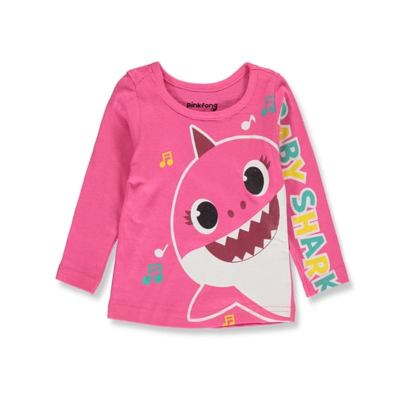 Baby Shark Baby Girls' Long-Sleeve T-Shirt Color: pink Size: 12 months