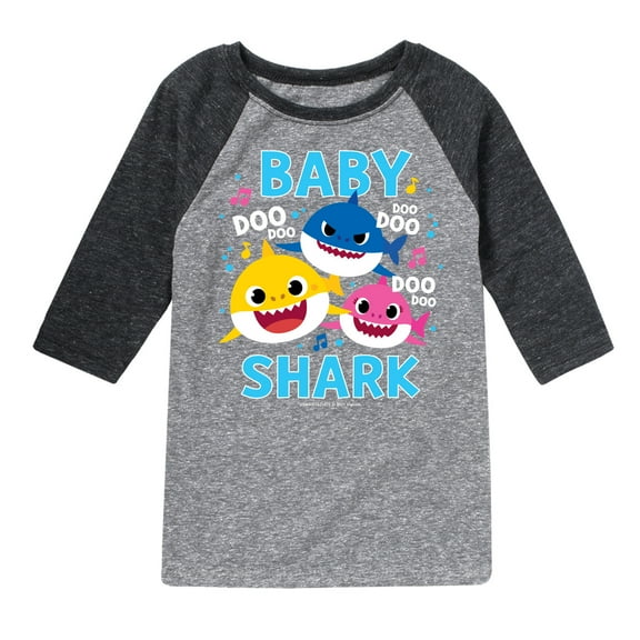 Baby Shark - Baby Shark Family Doo Doo Doo - Toddler And Youth Raglan Graphic T-Shirt