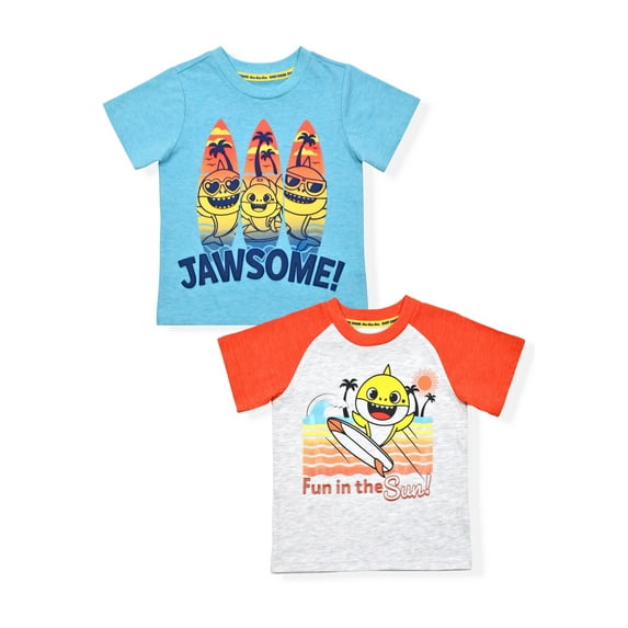 Baby Shark Baby & Toddler Boys T-Shirt, 2-Pack, Sizes 12M-5T