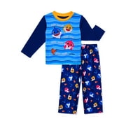 Baby Shark Baby & Toddler Boys or Girls Unisex Long Sleeve Microfleece Pajamas, 2pc Set
