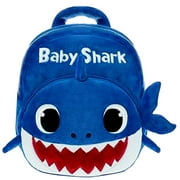 Q&M NOVELTIES Baby Shark Backpack, 3 Color Choices - Plush Character Backpack for Girls, Boys, Toddler Mini Backpack Plush Toy, Preschool Backpack
