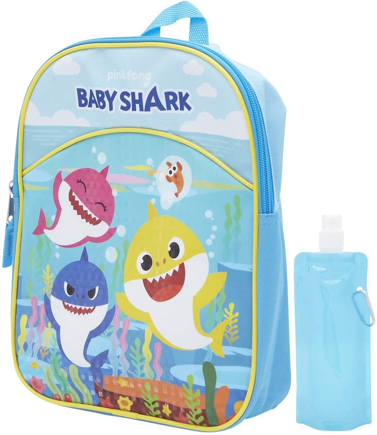 Baby Shark Backpack Combo Set - Baby Shark 3 Piece Mini Backpack Set - Backpack, Water Bottle and Carabina Baby Shark - image 1 of 4
