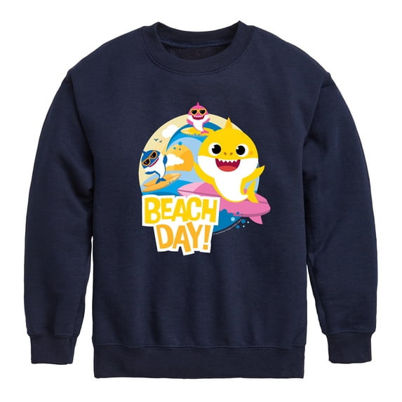 Baby Shark - Beach Day Graphic Long Sleeve Fleece Sweatshirt