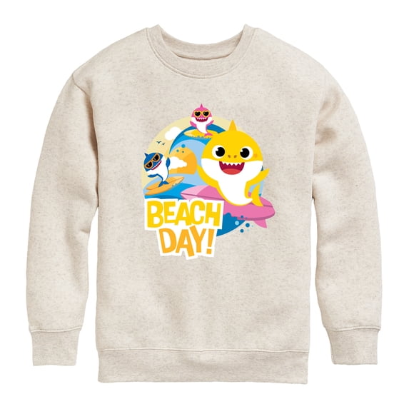 Baby Shark - Beach Day Graphic Long Sleeve Fleece Sweatshirt