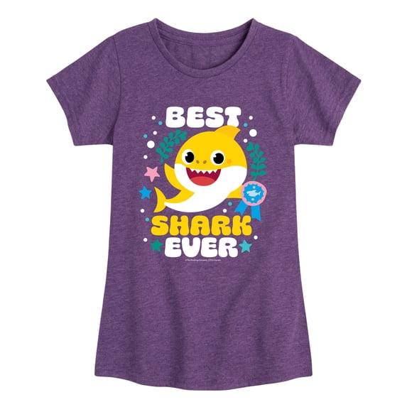 Baby Shark - Best Shark Ever - Toddler Girls Fitted Short Sleeve T-Shirt