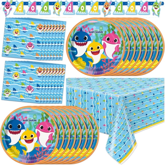 Baby Shark Birthday Decorations Serves 16 Guests