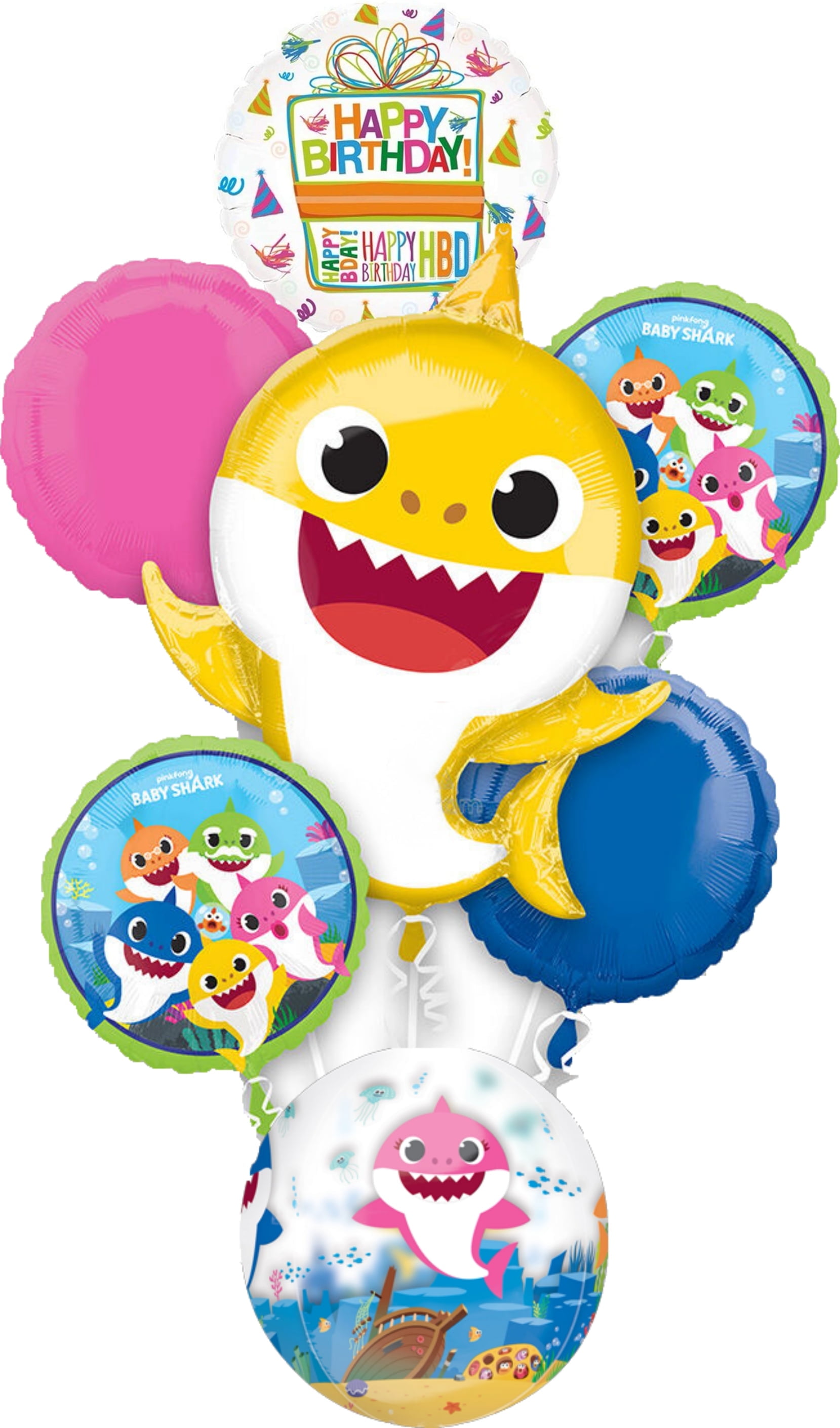 Baby Shark Birthday Party Supplies Orbz Balloon Bouquet Decorations