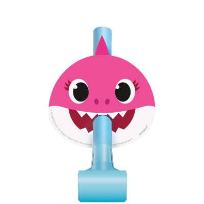 Unique Industries Baby Shark Party Noisemakers, Multicolored, 8 Count Pack