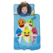 Baby Shark Blue Cartoon Polyester Nap Mats, Washable