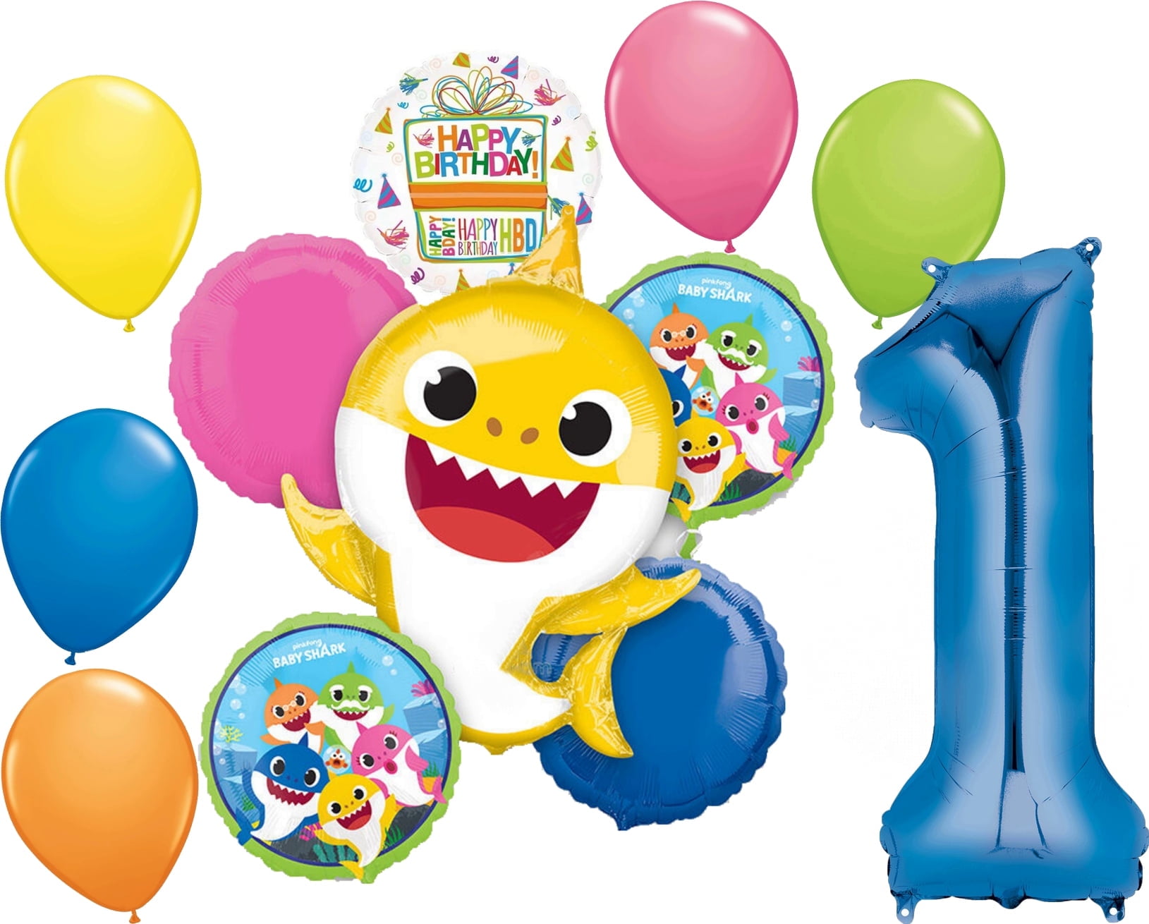 Baby Shark Boy 1st Birthday Party Supplies Balloon Bouquet Decorations