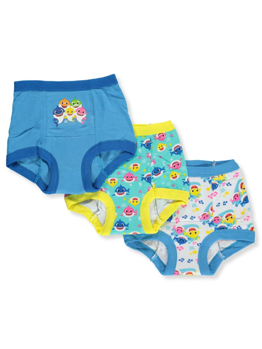 Baby Shark Boys' 3Pack Training Pants & Chart Set blue/multi, 4t (Toddler)