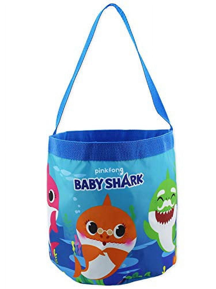 Baby Shark Boys Girls Collapsible Nylon Gift Basket Bucket Toy Storage Tote Bag BWCT59YT