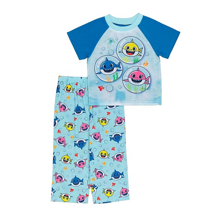 Baby Shark Boys Pajama 2 Piece Sleepwear Set Family Shark Size