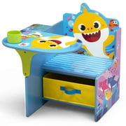 مكتب كرسي Baby Shark مع سلة تخزين - مثالي للفنون والحرف اليدوية ، وقت الوجبات الخفيفة ، التعليم المنزلي ، الواجبات المنزلية والمزيد من Delta Children