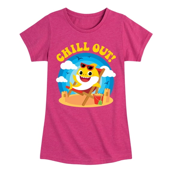 Baby Shark - Chill Out Girls' Fitted Short Sleeve Graphic T-Shirt