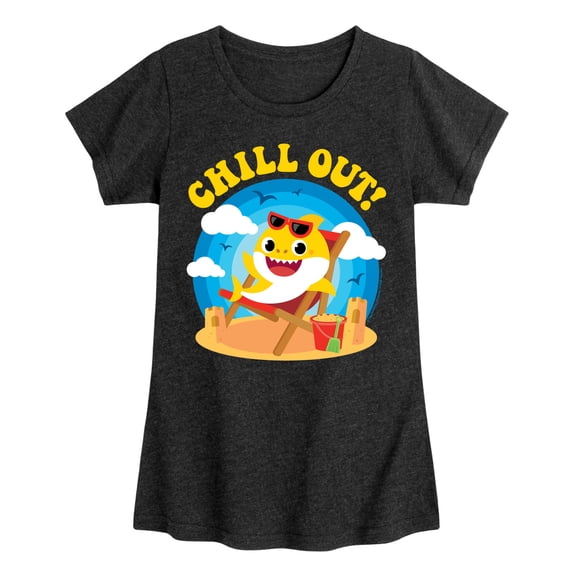 Baby Shark - Chill Out Girls' Fitted Short Sleeve Graphic T-Shirt