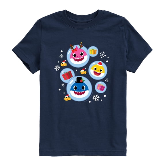 Baby Shark - Christmas Family Bubbles Toddler Boys' Toddler Short Sleeve Graphic T-Shirt