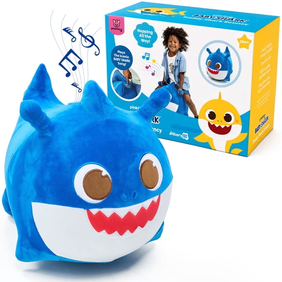 Nickelodeon Baby Shark Daddy Shark Bouncy Ride On Toy - Pinkfong Musical Jumping Activity Gift for Boys Girls and Toddlers