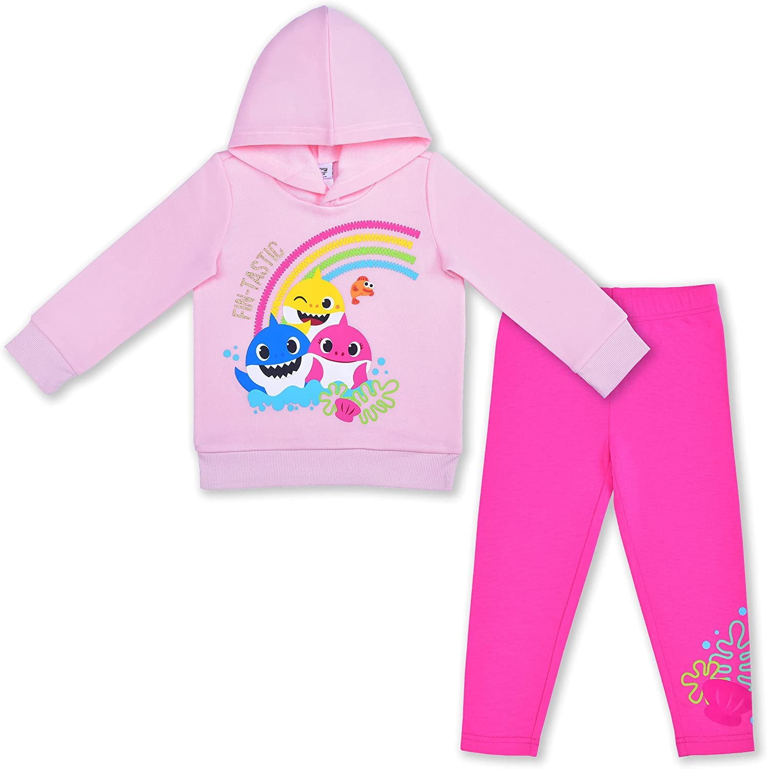 Nickelodeon Brandclub Baby Shark Daddy Shark and Mommy Shark Girls 2 Piece Hoodie and Legging Set Infant
